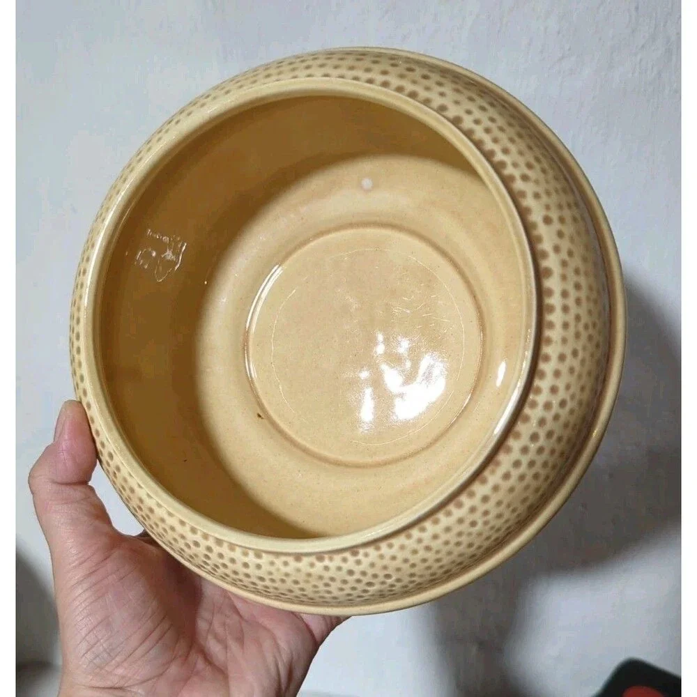 Vintage California Pottery Dimpled Casserole Dish Lid MCM Retro Americana Modern